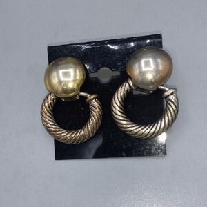 Classic Twisted Hoop Clip-On Earrings in Antique Gold